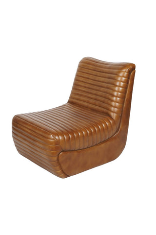 Cutout of the Traditional Brown Leather Occasional Chair on a white background.