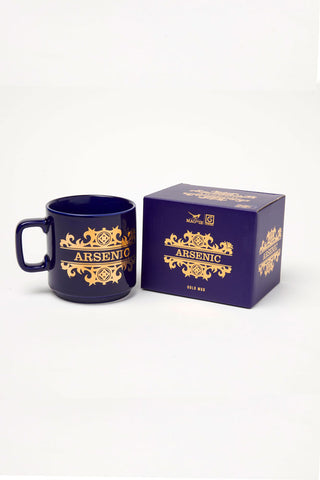 Cutout image of the What's Your Poison - Arsenic Mug next to its box.