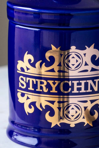 Close-up of the What's Your Poison - Strychnine Jar.