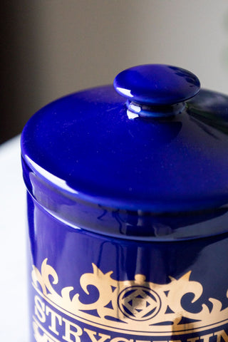 Detail shot of the lid of the What's Your Poison - Strychnine Jar.