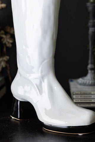 Fabulous White Boot Vase