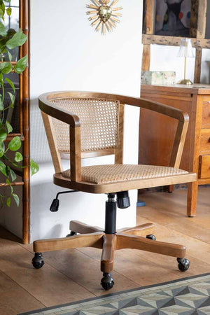 Desk chair rattan sale