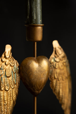 Close-up of the Winged Milagro Heart Candle Holder.