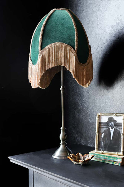 Velvet fringe lamp sales