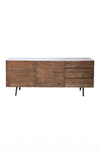 Cutout of the Wood & Marble Barcelona Sideboard on a white background.