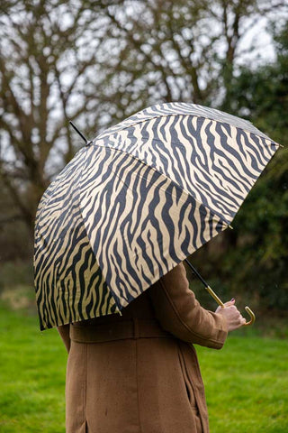 Metallic Gold Zebra Print Umbrella