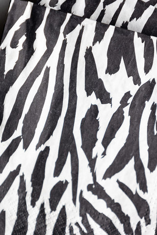 Detail shot of the Zebra Print Napkins - Pack Of 20.