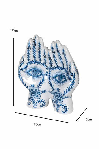 Dimension image of the All Seeing Hands Ornament