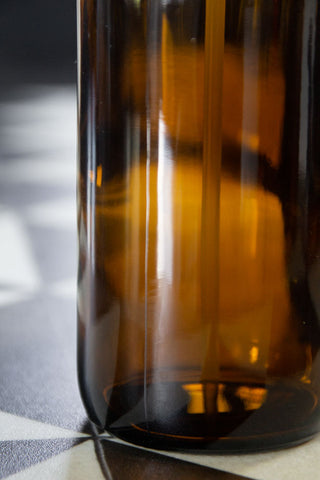 Image of the base of the Amber Tinted Glass Soap Dispenser Bottle