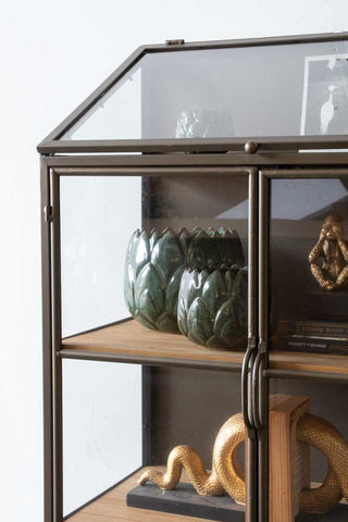 Image of the framework on the Antique Brass Glass Display Cabinet