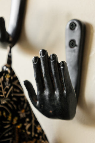 Image of the Set of 2 Black Iron Hand Hooks