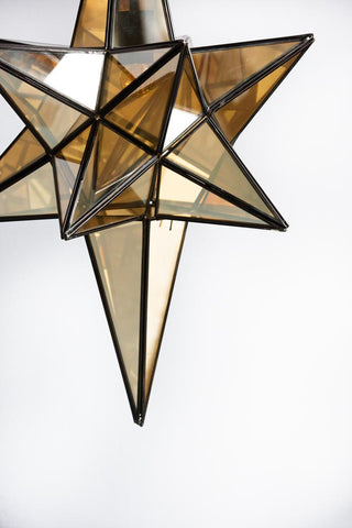 Close-up image of the Brass Star Pendant Ceiling Light on a white background