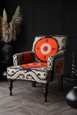 Image of the Embroidered Folk Pattern Armchair
