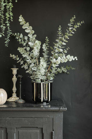 Image of the Faux Eucalyptus Plant In Pot in a living room setting