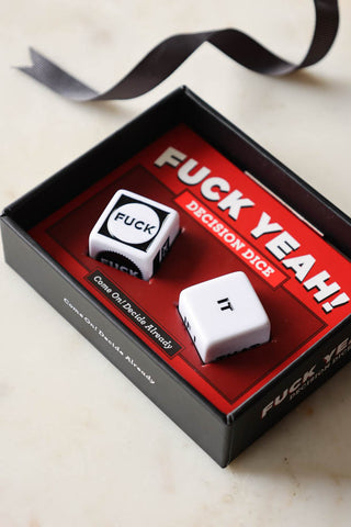 Lifestyle image of the Fuck Yeah! Decision Dice