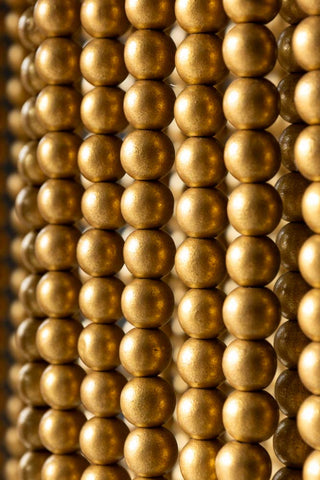 Close-up of the beads on the Gold Star Shaped Beaded Statement Chandelier Light.