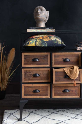 Image of the left side of the Haberdashery 12 Drawer Shop Counter With Glass Top