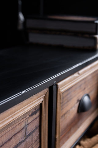 Image of the shelf under the glass top on the Haberdashery 12 Drawer Shop Counter