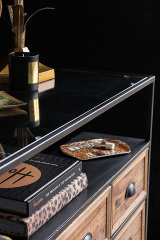 Image showing the glass top and shelf on the Haberdashery 12 Drawer Shop Counter With Glass Top