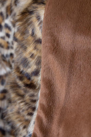 Image of the underneath of the Light Faux Fur Leopard Print Throw