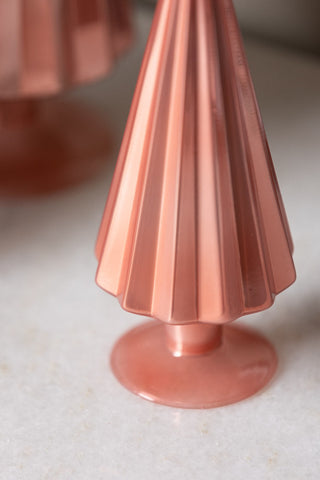 Image of the base of the Luxury Set Of 3 Pink & Gold Pleated Christmas Trees