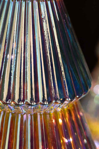 Close-up of the Medium Glass Christmas Tree With LED Lights.