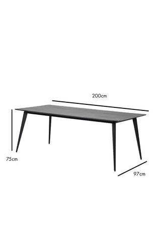 Dimension image of the Modern Black Dining Table