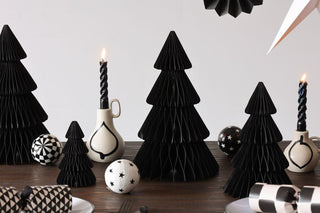 Landscape image of the Set Of 3 Black Honeycomb Christmas Trees