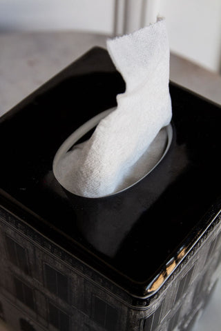 Image of the top of the Monochrome Window Tissue Box