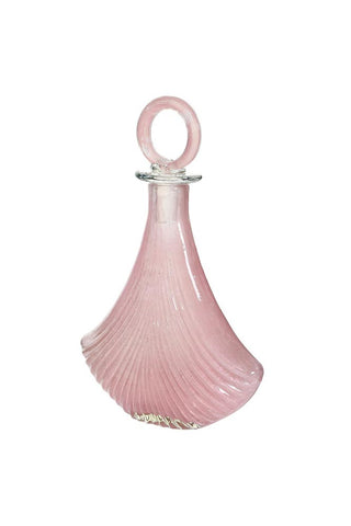 Image of the Pink Glass Art Deco Decanter on a white background