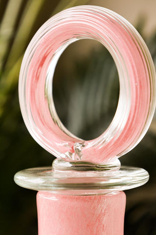 Image of the stopper on the Pink Glass Art Deco Decanter