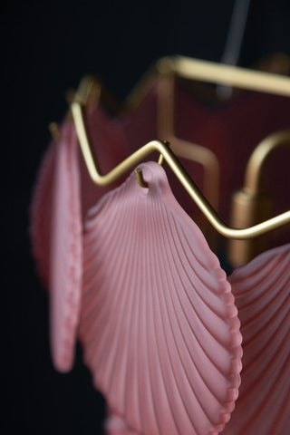 Image of the finish for the Pink Shell Pendant Light