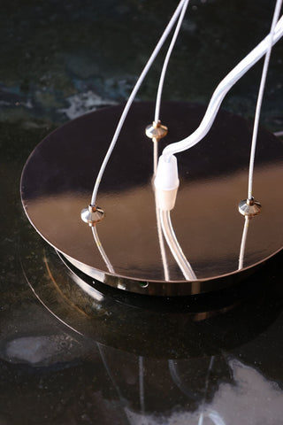 Image of the ceiling rose with the Rose Gold Droplet Chandelier