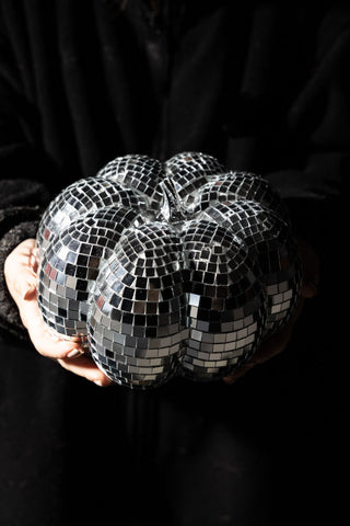 Silver Disco Pumpkin Decoration