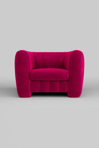 The Bowie Love Seat In Luxe Needlecord Velvet Harry's Pink on a plain background, seen from the front.