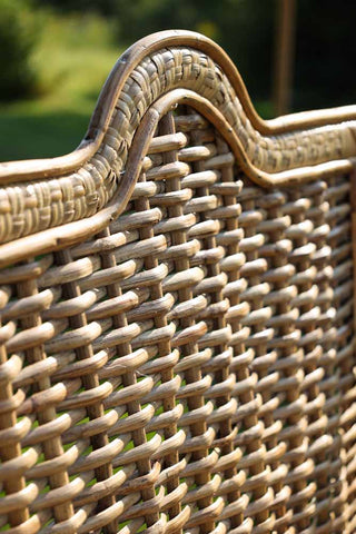 Image of the weave on the Beautiful Cane Seated Sun Lounger