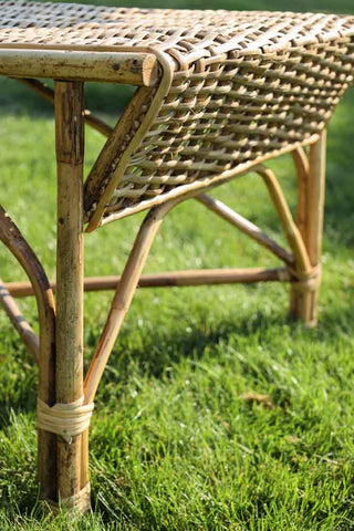 Image of the end of the Beautiful Cane Seated Sun Lounger