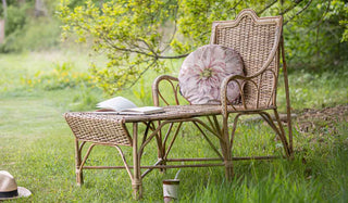 Landscape lifestyle image of the Beautiful Cane Seated Sun Lounger