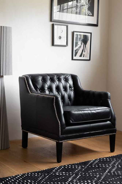 Small leather club chair top